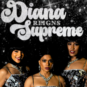 Performer in sparkling gown with signature Diana Ross hairstyle singing to an excited audience at Diana Reigns Supreme tribute night.