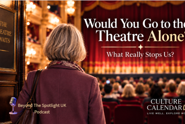 Woman in her late 50s going to the theatre alone.
