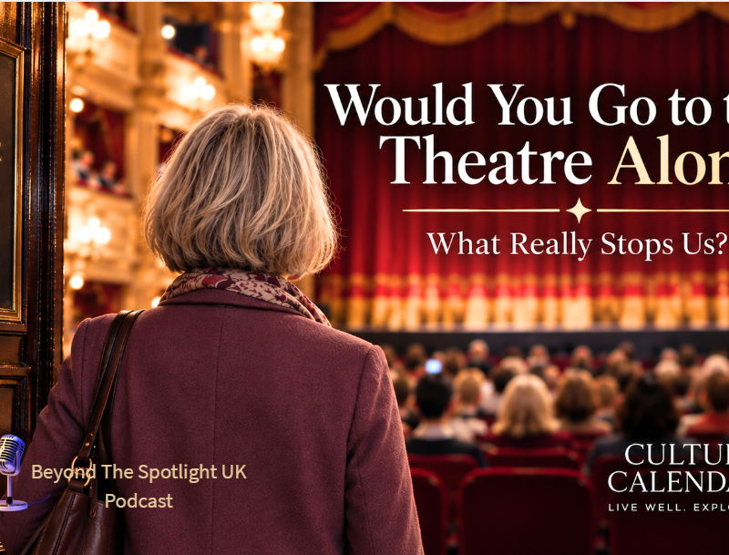 Woman in her late 50s going to the theatre alone.