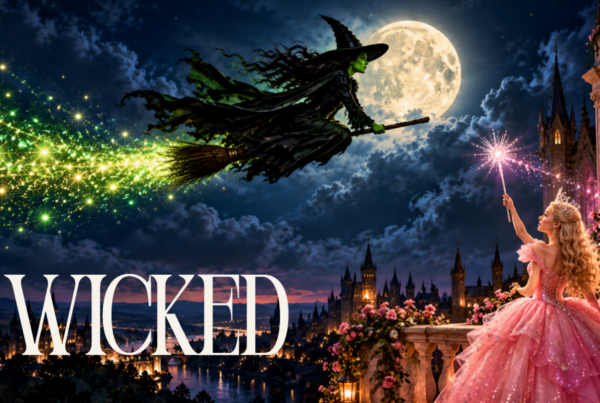 Flying Green Witch Elphaba, and Galinda waving