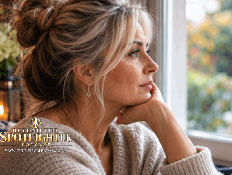 Woman looking out of a window thoughtful